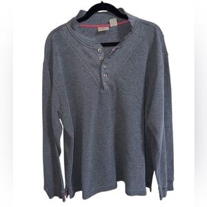 L.L. Bean Men’s Gray Henley Long Sleeve Shirt XL